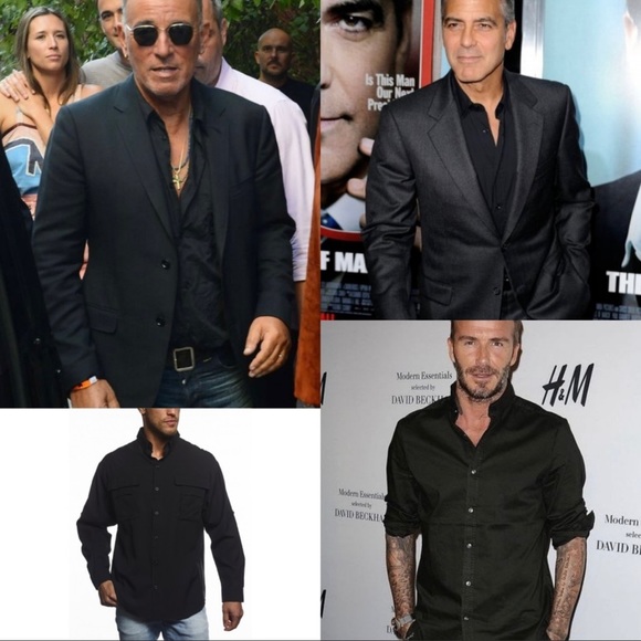 NWT Standard James Perse Men's Cotton Western Button Down Shirt - Picture 5 of 15